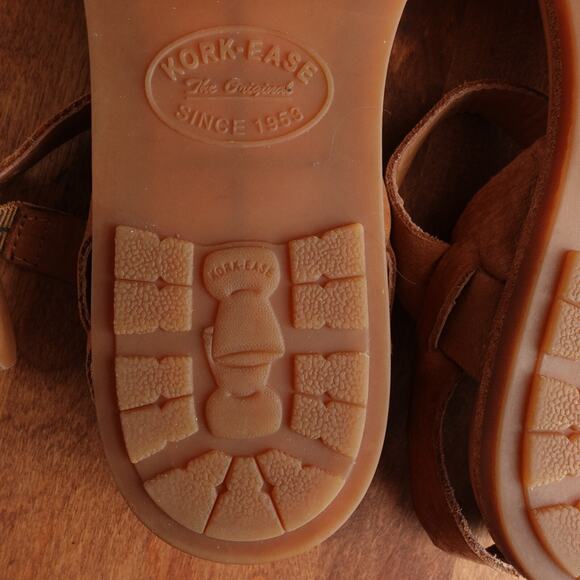 Kork Ease Sandals Womens SZ 7M Brown Yucca Braid Leather Flat Shoes Western Boho - Picture 11 of 14